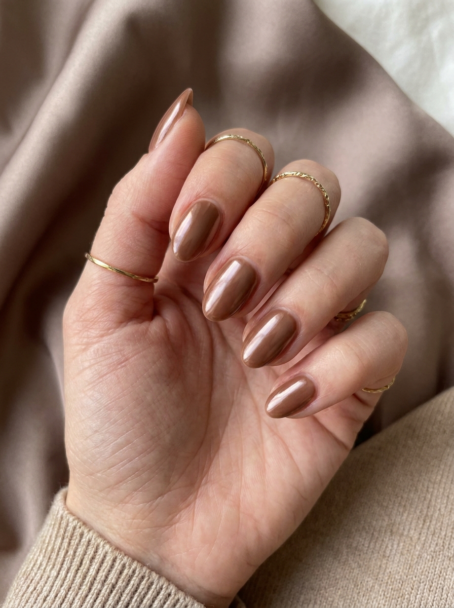 Brown Chrome Herbstnägel als Nägel Inspiration Herbst 2026